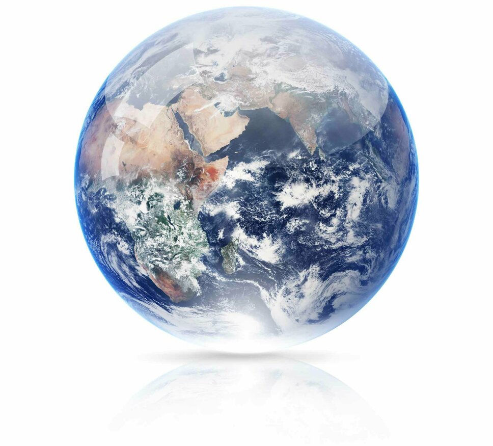 Erde Globus auf einem weißen Hintergrund